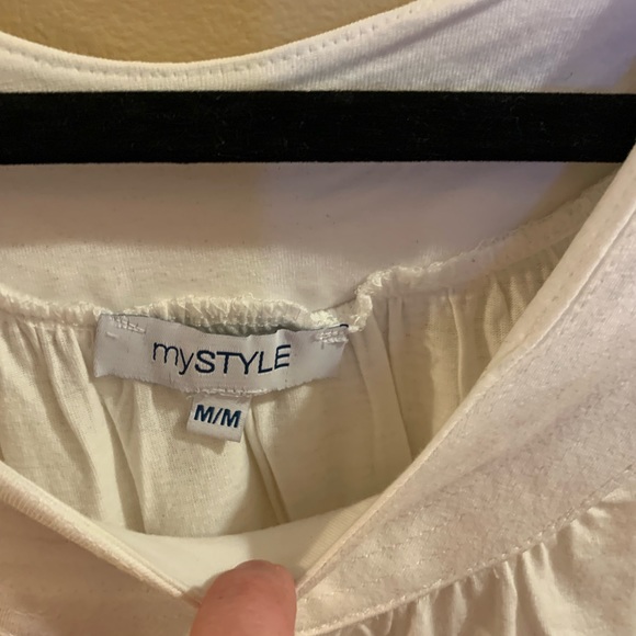 🍉My style swing tank, white, lightweight, halter style, soft, comfy, NWOT M - Picture 2 of 3